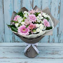 Букет цветов из:  Герберы, Альстромерии и Хризантемы #REPLACE_PRED# Ильино-Поляна