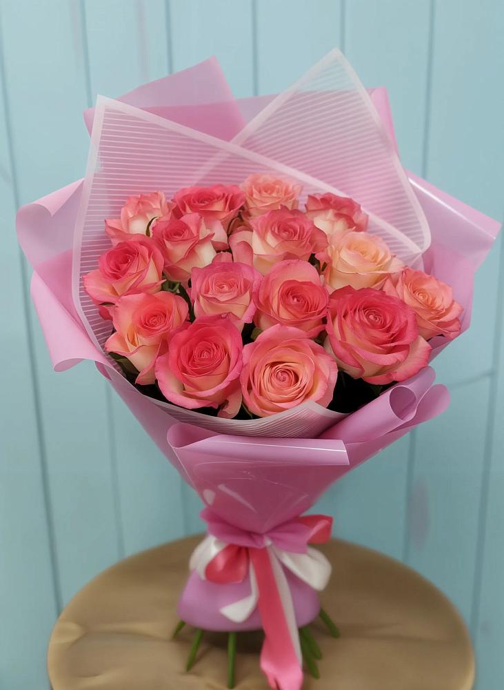 Букет 15 Розовых роз Равель в Ильино-Поляна