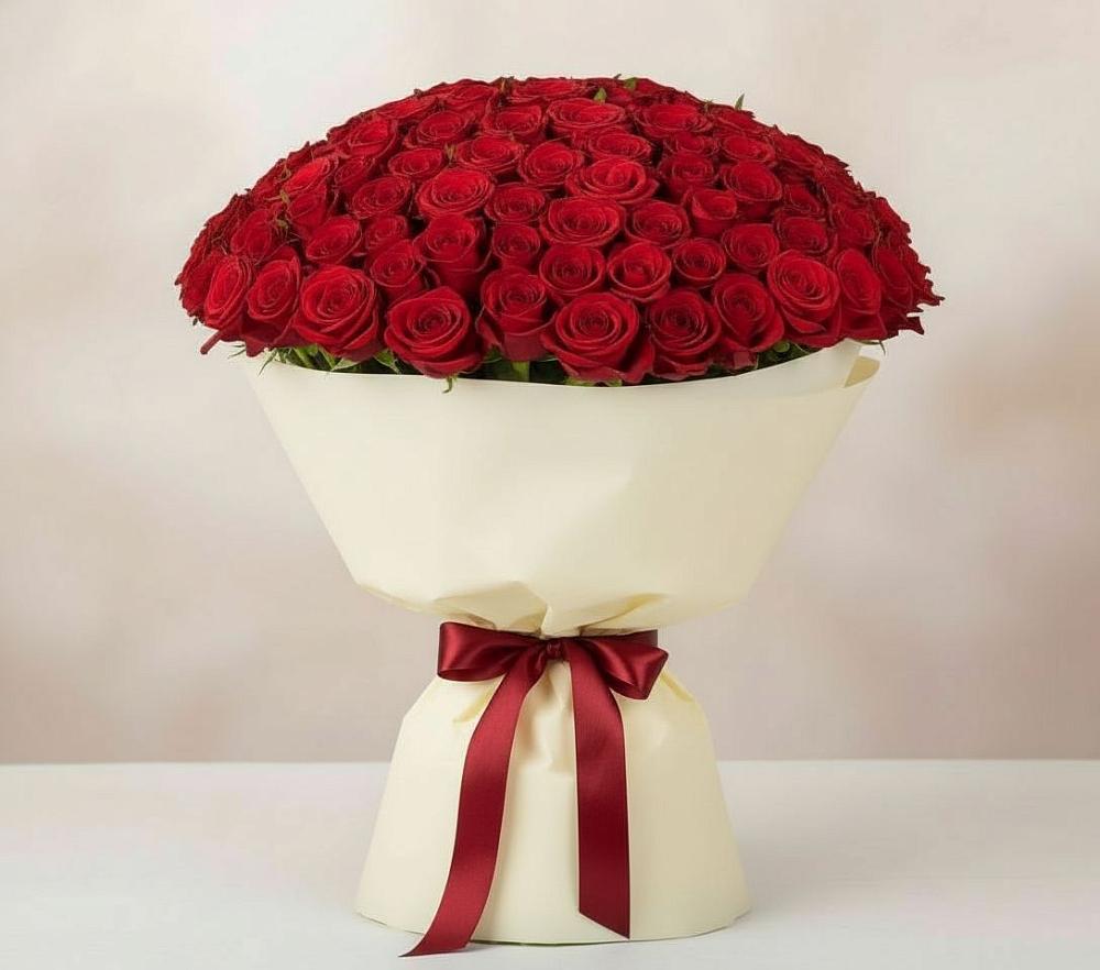 Букет 101 Красная роза Милано в Ильино-Поляна