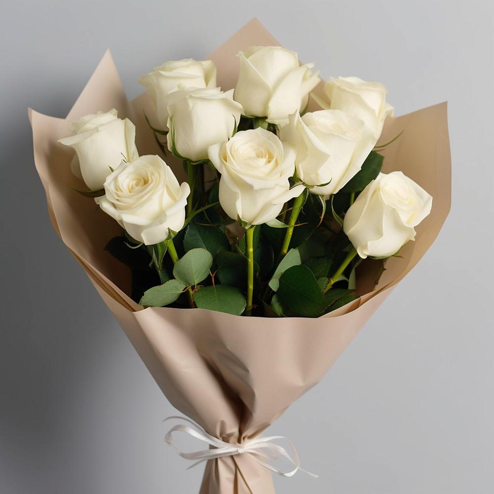 Букет 9 Белых роз Эдлесс Лав в Ильино-Поляна