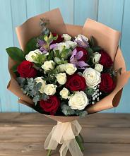 Букет цветов из:  Розы и Альстромерии в Ильино-Поляна