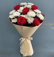 Букет цветов из:  Розы и Хризантемы в Ильино-Поляна