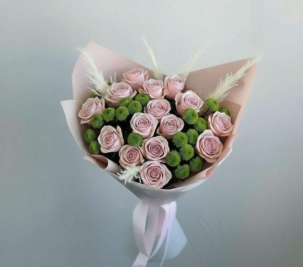 Букет цветов из: Розы и Хризантемы в Ильино-Поляна